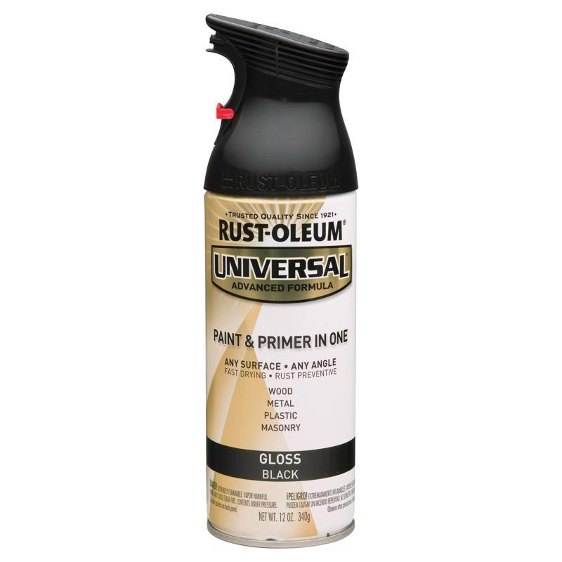 Rust-Oleum Universal Gloss Black Spray Paint 12 oz, Pack of 6