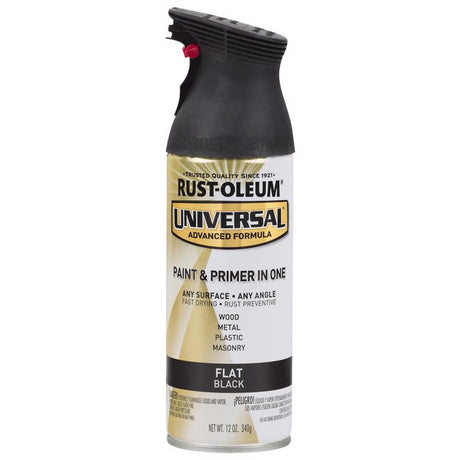 Rust-Oleum Universal Flat Black Spray Paint 12 oz, Pack of 6