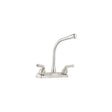 Utopia 8" High Rise Kitchen Faucet, Brushed Nickel w/Tea Pot Handles