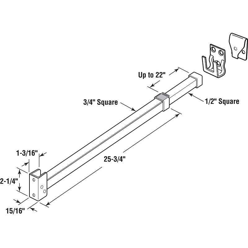 Prime-Line U 9921 Security Bar, Aluminum