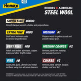 Rhodes American 0000 Grade Super Fine Steel Wool Pad 12 pk, Pack of 6