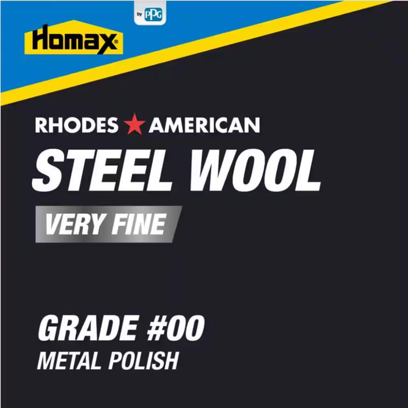 Rhodes American 00 Grade Very Fine Steel Wool Pad 12 pk, Pack of 6