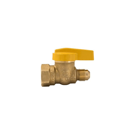 ProLine Series 7701G Series 114-522HN 1-Piece Straight Gas Valve, 3/8 x 1/2 in Connection, Flare x FIP, Brass Body