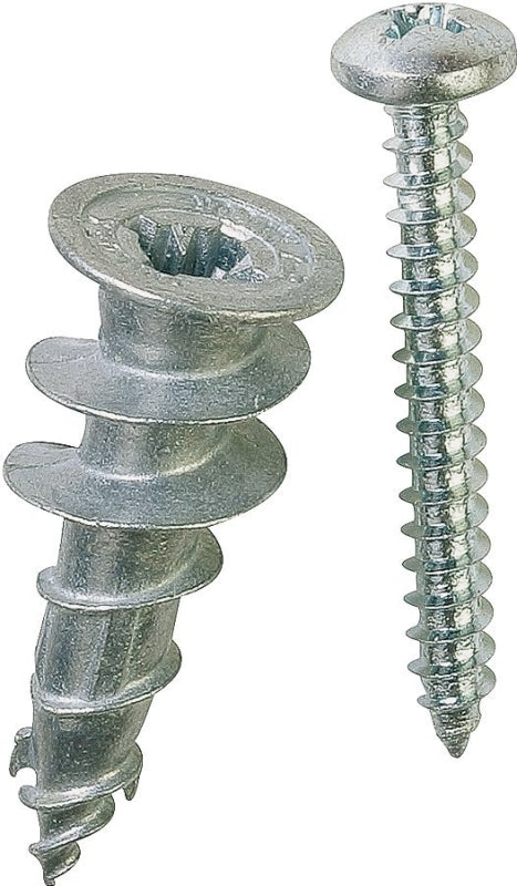 E-Z Ancor 29503 Hollow Wall Anchor, 1-1/4 in L, Zinc, Zinc, 50 lb, 4/PK