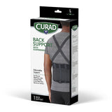 Curad ORT22200LD Back Support with Suspenders, L, Fits to Waist Size: 34 to 38 in, Hook and Loop