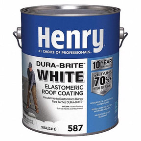 Henry Dura-Bright Smooth White Elastomeric Roof Coating 0.9 gal, Pack of 4