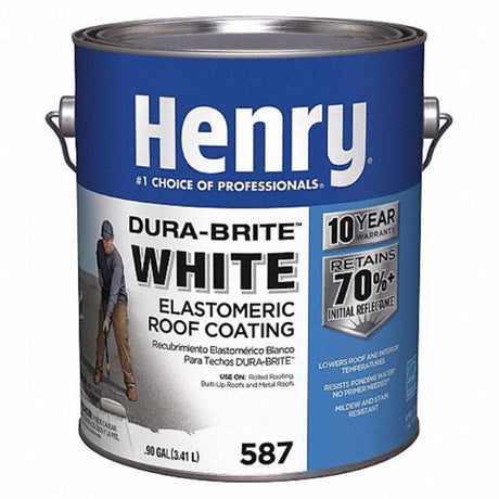 Henry Dura-Bright Smooth White Elastomeric Roof Coating 0.9 gal, Pack of 4