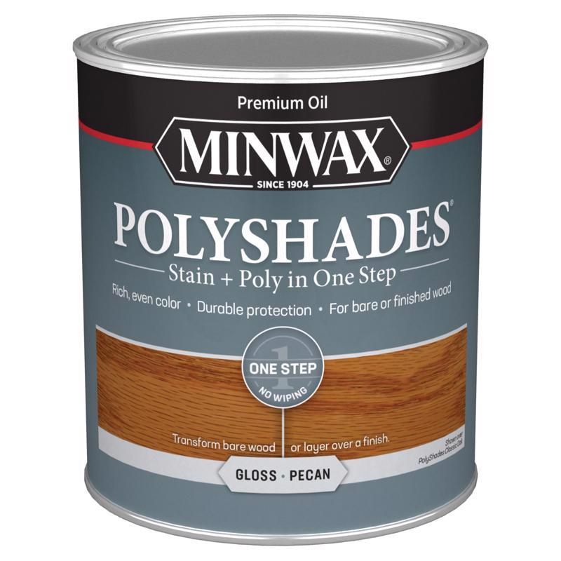 Minwax PolyShades Semi-Transparent Gloss Pecan Oil-Based Stain/Polyurethane Finish 1 qt