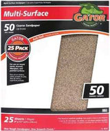 Gator 3267 Sanding Sheet, 11 in L, 9 in W, 50 Grit, Coarse, Aluminum Oxide Abrasive
