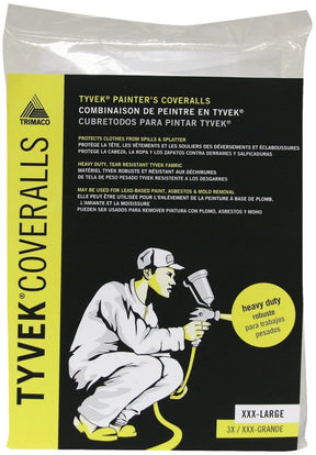 Trimaco 14125 Professional Painter's Coverall, 3XL, Zipper Closure, Tyvek, White