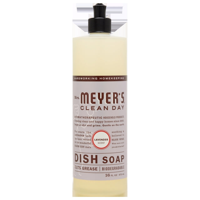 Mrs. Meyer's Clean Day Lavender Scent Liquid Dish Soap 16 oz 1 pk, Pack of 6