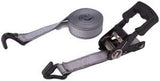 ProSource FH64059 Tie-Down, 1-1/4 in W, 16 ft L, Gray, J-Hook End Fitting, Steel End Fitting