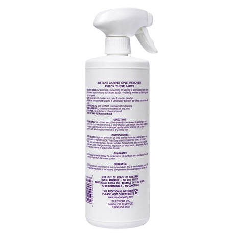 Folex No Scent Instant Carpet Spot Remover 32 oz Liquid, Pack of 12