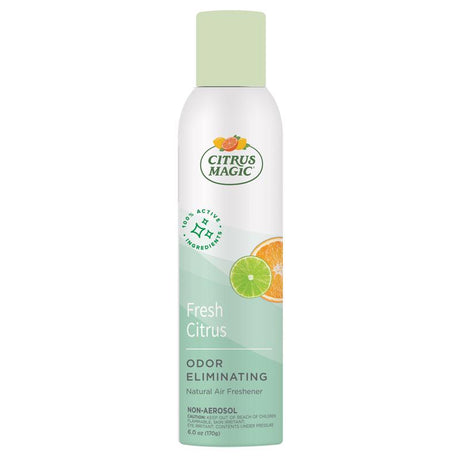 Citrus Magic Tropical Citrus Blend Scent Air Freshener Spray 6 oz Aerosol, Pack of 6