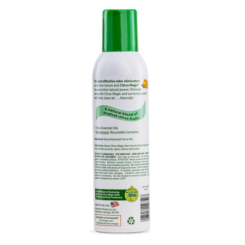 Citrus Magic Tropical Citrus Blend Scent Air Freshener Spray 6 oz Aerosol, Pack of 6