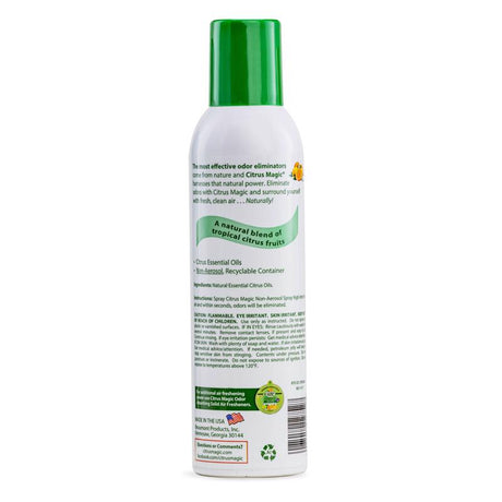 Citrus Magic Tropical Citrus Blend Scent Air Freshener Spray 6 oz Aerosol, Pack of 6