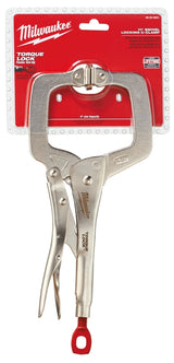 Milwaukee Torque Lock 48-22-3521 Locking C-Clamp, 11 in OAL, 4 in Max Opening Size, 4 in D Throat, Alloy Steel