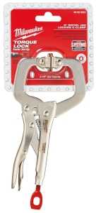 Milwaukee Torque Lock 48-22-3522 Locking C-Clamp, 2-15/64 in Max Opening Size, 2-1/4 in D Throat, Alloy Steel Body