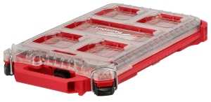 Milwaukee PACKOUT 48-22-8436 Organizer, 173 cu-in, 9.8 in L, 16.2 in W, 2-1/2 in H, 5-Compartment, Plastic, Red