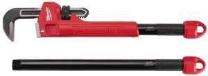 Milwaukee 48-22-7314 Adaptable Pipe Wrench, 2-1/2 in Jaw, 21.8 in L, Serrated Jaw, Steel, Ergonomic Handle