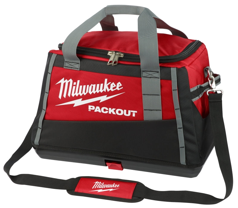 Milwaukee 48-22-8322 Tool Bag, 12.2 in W, 20 in D, 13.8 in H, 8-Pocket, Polyester, Black/Red