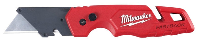 Milwaukee FASTBACK 48-22-1502 Utility Knife, 1.27 in L Blade, 0.02 in W Blade, Stainless Steel Blade, 5-Blade