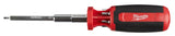 Milwaukee 48-22-2134 Multi-Bit Screwdriver, 1/4 in Drive, Hex Drive, 9.06 in OAL, Plastic Handle, Ergonomic Handle