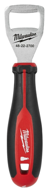 Milwaukee 48-22-2700 Bottle Opener, Steel, Black/Red, Plastic Handle, 9.8 in OAL