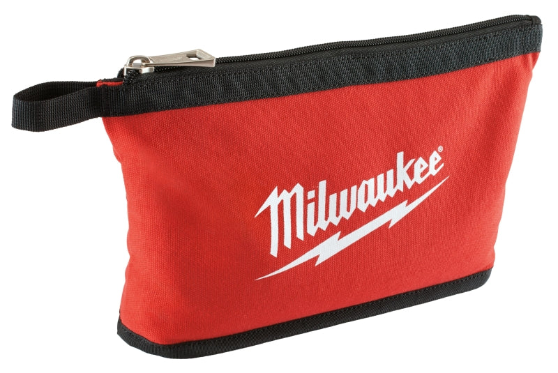 Milwaukee 48-22-8180 Zipper Pouch, 1-Pocket, Canvas, Red, 1/2 in W, 8 in H, 12-1/2 in D