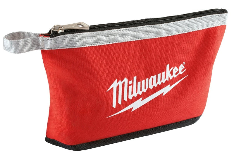 Milwaukee 48-22-8193 Zipper Pouch, 1-Pocket, Canvas, Red, 3/4 in W, 8 in H, 12-1/2 in D