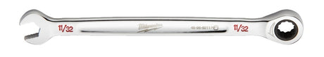 Milwaukee 45-96-9211 Ratcheting Combination Wrench, SAE, 11/32 in Head, 6.14 in L, 12-Point, Steel, Chrome-Plated