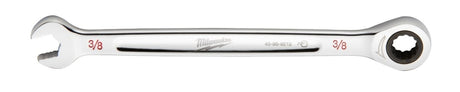 Milwaukee 45-96-9212 Ratcheting Combination Wrench, SAE, 3/8 in Head, 6-1/2 in L, 12-Point, Steel, Chrome-Plated