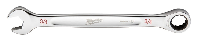 Milwaukee 45-96-9224 Ratcheting Combination Wrench, SAE, 3/4 in Head, 10.14 in L, 12-Point, Steel, Chrome-Plated