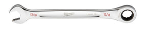 Milwaukee 45-96-9226 Ratcheting Combination Wrench, SAE, 13/16 in Head, 11.1 in L, 12-Point, Steel, Chrome-Plated
