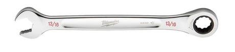 Milwaukee 45-96-9226 Ratcheting Combination Wrench, SAE, 13/16 in Head, 11.1 in L, 12-Point, Steel, Chrome-Plated