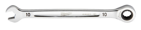 Milwaukee 45-96-9310 Ratcheting Combination Wrench, Metric, 10 mm Head, 6-1/2 in L, 12-Point, Steel, Chrome-Plated