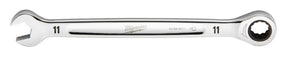 Milwaukee 45-96-9311 Ratcheting Combination Wrench, Metric, 11 mm Head, 6-3/4 in L, 12-Point, Steel, Chrome-Plated