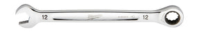 Milwaukee 45-96-9312 Ratcheting Combination Wrench, Metric, 12 mm Head, 7.03 in L, 12-Point, Steel, Chrome-Plated