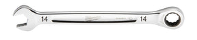 Milwaukee 45-96-9314 Ratcheting Combination Wrench, Metric, 14 mm Head, 7.8 in L, 12-Point, Steel, Chrome-Plated