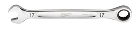 Milwaukee 45-96-9317 Ratcheting Combination Wrench, Metric, 17 mm Head, 9.19 in L, 12-Point, Steel, Chrome-Plated