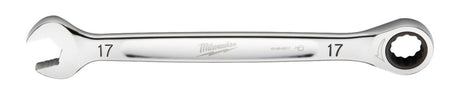 Milwaukee 45-96-9317 Ratcheting Combination Wrench, Metric, 17 mm Head, 9.19 in L, 12-Point, Steel, Chrome-Plated