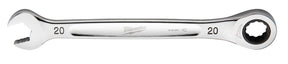 Milwaukee 45-96-9320 Ratcheting Combination Wrench, Metric, 20 mm Head, 10.71 in L, 12-Point, Steel, Chrome-Plated