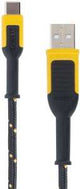 DEWALT 131 1348 DW2 Charger Cable, USB-A, USB-C, Kevlar Fiber Sheath, Black/Yellow Sheath, 6 ft L, Pack of 2