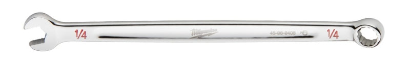 Milwaukee 45-96-9408 Combination Wrench, SAE, 1/4 in Head, 5.04 in L, 12-Point, Steel, Chrome-Plated