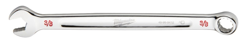 Milwaukee 45-96-9412 Combination Wrench, SAE, 3/8 in Head, 6.22 in L, 12-Point, Steel, Chrome-Plated
