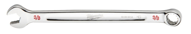 Milwaukee 45-96-9412 Combination Wrench, SAE, 3/8 in Head, 6.22 in L, 12-Point, Steel, Chrome-Plated