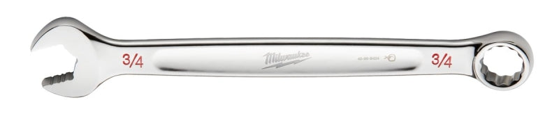 Milwaukee 45-96-9424 Combination Wrench, SAE, 3/4 in Head, 9.84 in L, 12-Point, Steel, Chrome-Plated