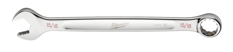 Milwaukee 45-96-9430 Combination Wrench, SAE, 15/16 in Head, 12.4 in L, 12-Point, Steel, Chrome-Plated