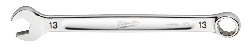 Milwaukee 45-96-9513 Combination Wrench, Metric, 13 mm Head, 7.09 in L, 12-Point, Steel, Chrome-Plated