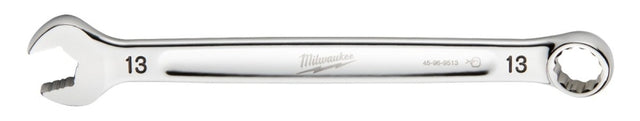 Milwaukee 45-96-9513 Combination Wrench, Metric, 13 mm Head, 7.09 in L, 12-Point, Steel, Chrome-Plated